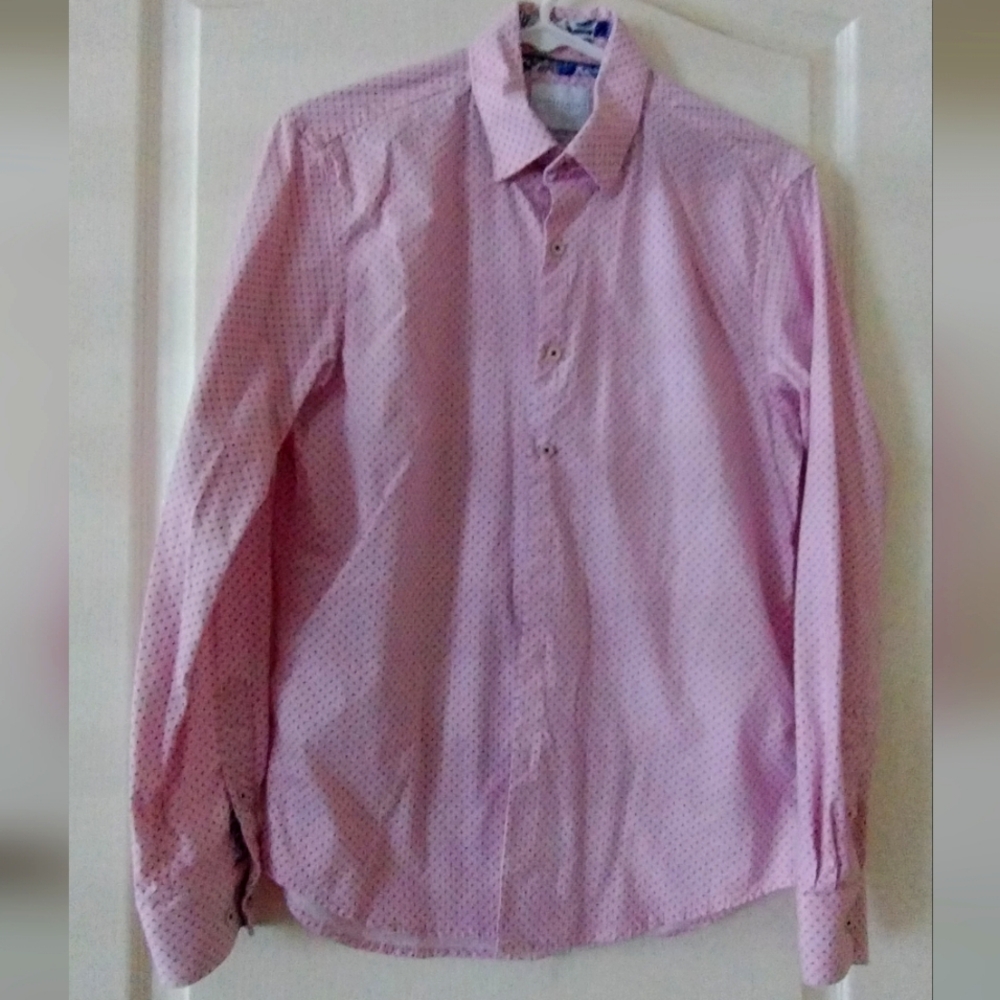 Cactus Man Pink Dress Shirt Classic Cotton Long Sleeve.